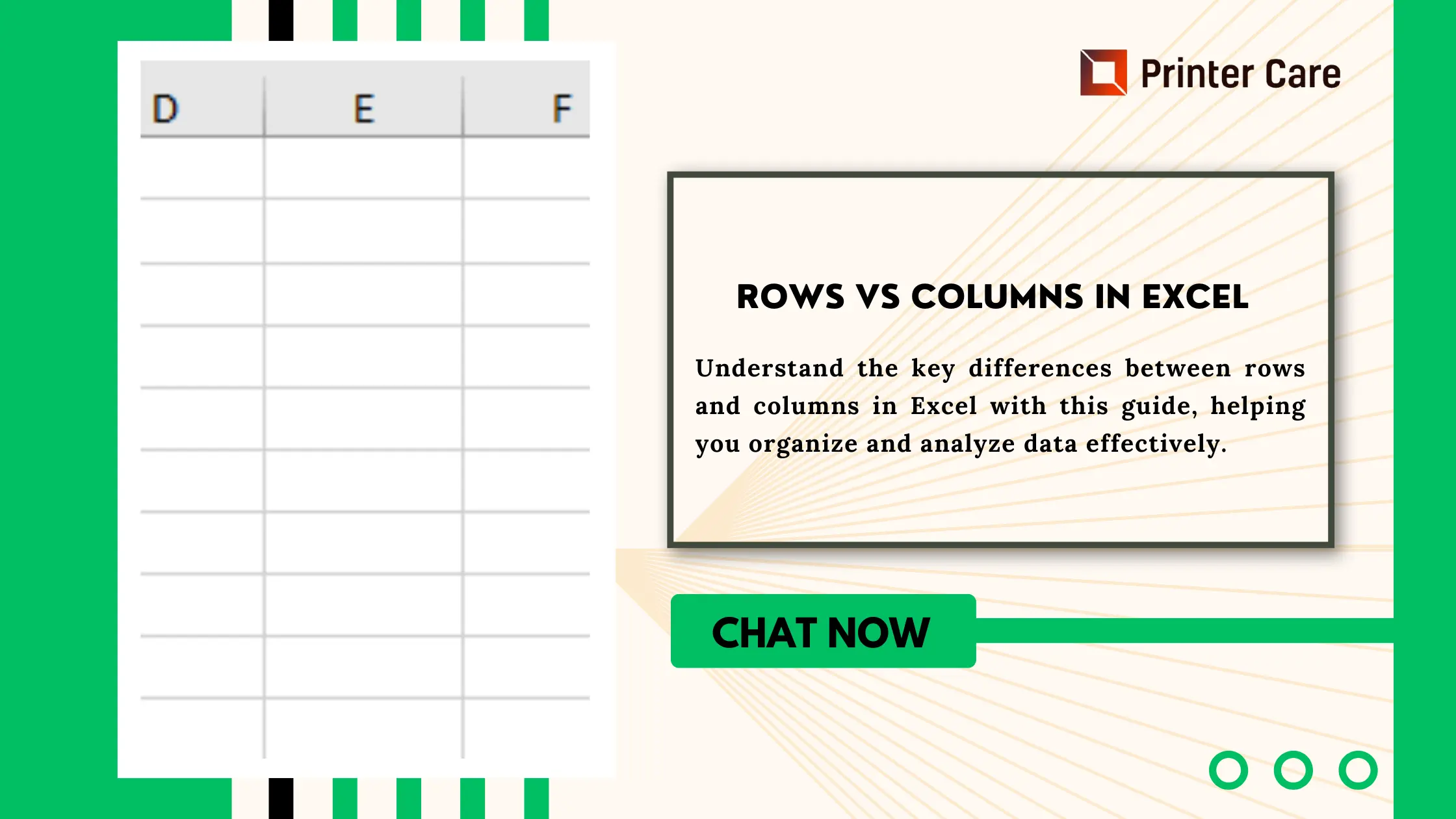 Rows vs Columns in Excel